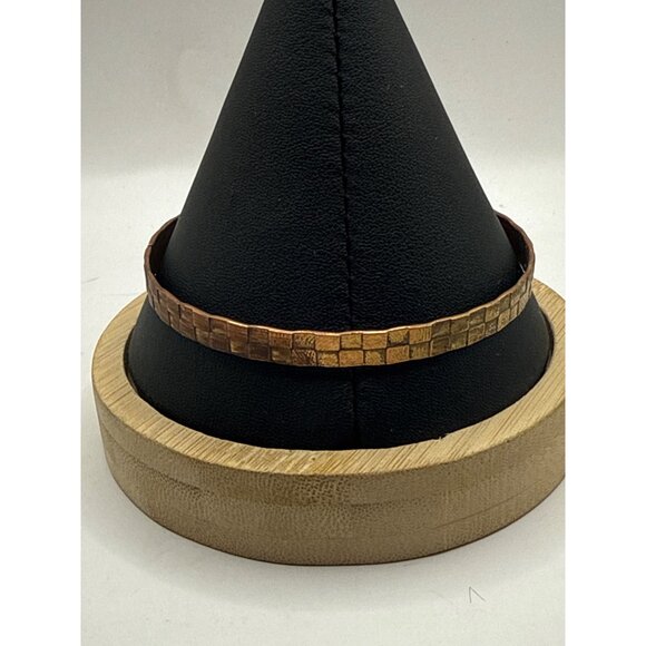 Hammered Copper Square Pattern Bracelet - Picture 4 of 5